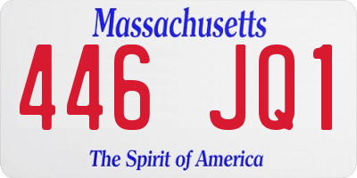 MA license plate 446JQ1