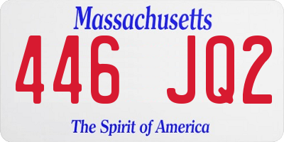 MA license plate 446JQ2
