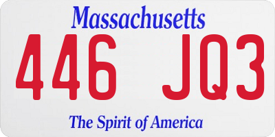 MA license plate 446JQ3