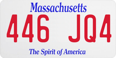 MA license plate 446JQ4