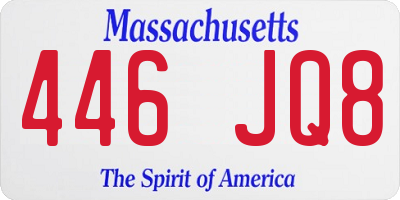 MA license plate 446JQ8