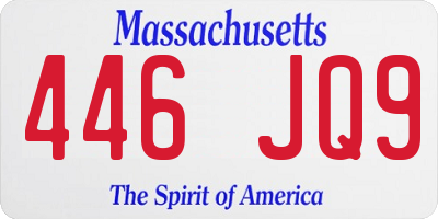 MA license plate 446JQ9
