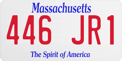 MA license plate 446JR1