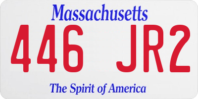 MA license plate 446JR2