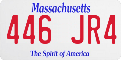 MA license plate 446JR4