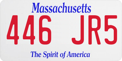 MA license plate 446JR5