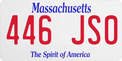 MA license plate 446JS0