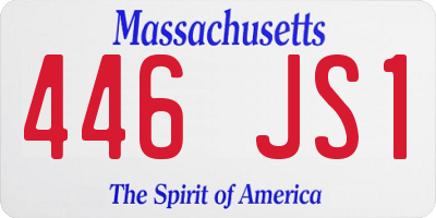 MA license plate 446JS1