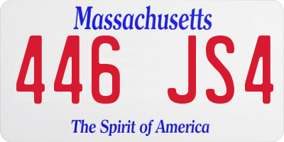 MA license plate 446JS4