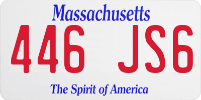 MA license plate 446JS6