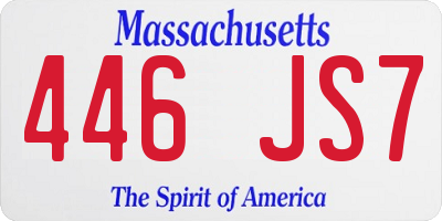 MA license plate 446JS7