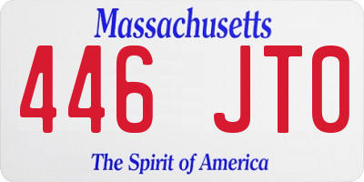 MA license plate 446JT0