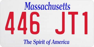 MA license plate 446JT1