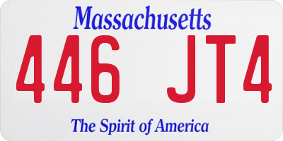 MA license plate 446JT4