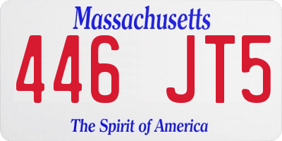 MA license plate 446JT5