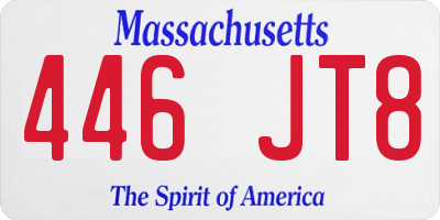 MA license plate 446JT8
