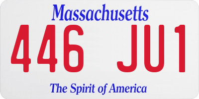 MA license plate 446JU1