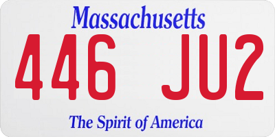 MA license plate 446JU2
