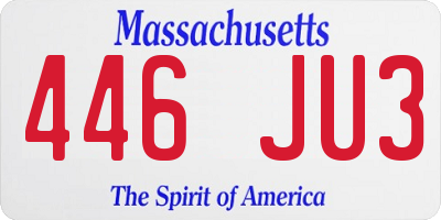 MA license plate 446JU3