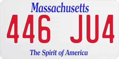MA license plate 446JU4
