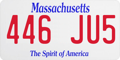 MA license plate 446JU5