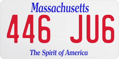 MA license plate 446JU6