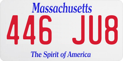 MA license plate 446JU8