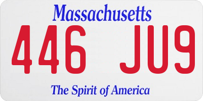 MA license plate 446JU9