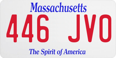 MA license plate 446JV0