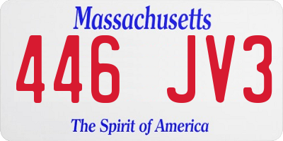 MA license plate 446JV3