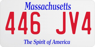 MA license plate 446JV4