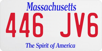 MA license plate 446JV6