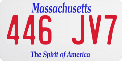 MA license plate 446JV7