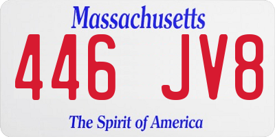 MA license plate 446JV8