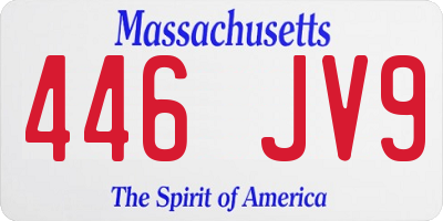 MA license plate 446JV9