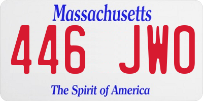 MA license plate 446JW0