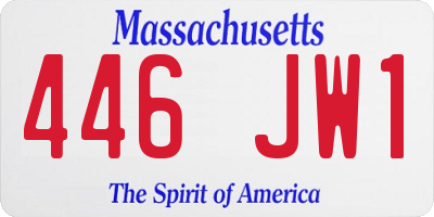 MA license plate 446JW1
