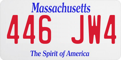 MA license plate 446JW4