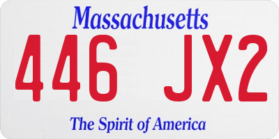 MA license plate 446JX2