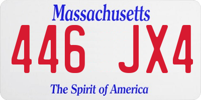 MA license plate 446JX4