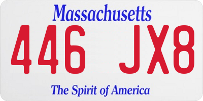 MA license plate 446JX8