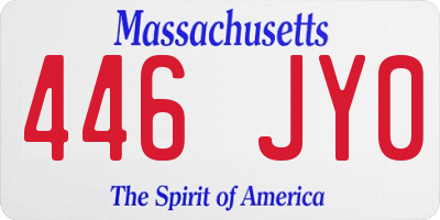 MA license plate 446JY0