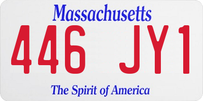MA license plate 446JY1