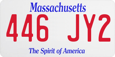 MA license plate 446JY2