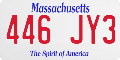 MA license plate 446JY3
