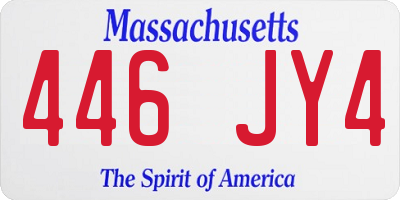 MA license plate 446JY4