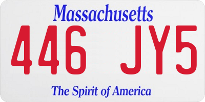 MA license plate 446JY5