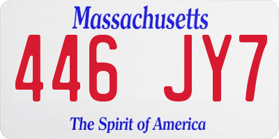 MA license plate 446JY7
