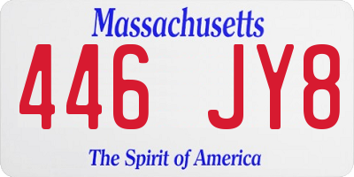 MA license plate 446JY8