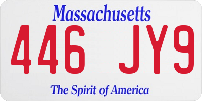 MA license plate 446JY9